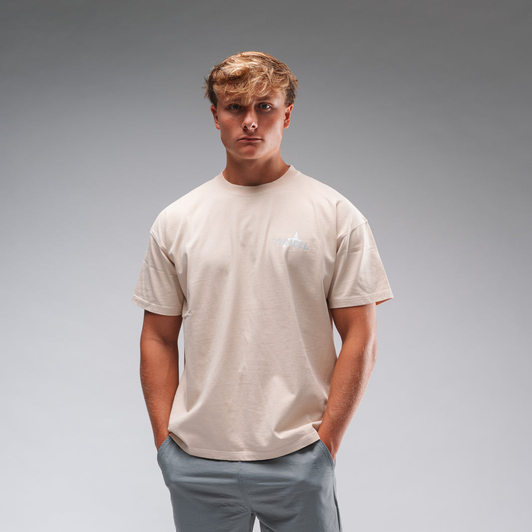 Men's Oversized Padel Mates Tee Stonewash White