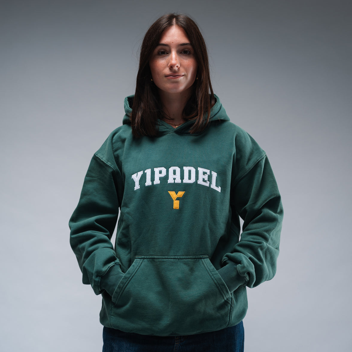 Oversized Y1 Padel College Hood Stonewash Green