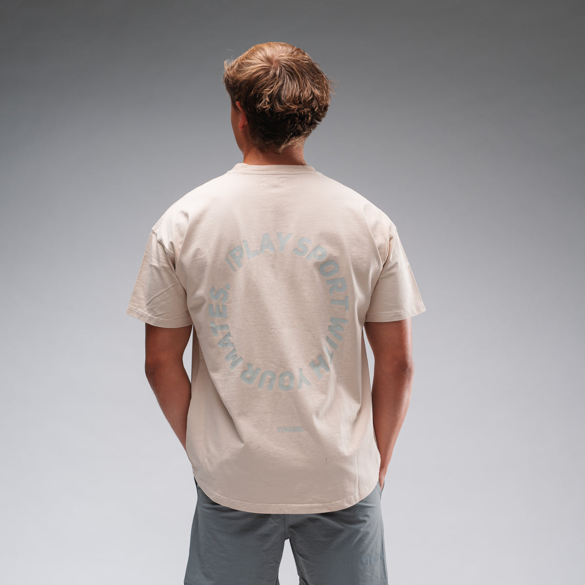 Men's Oversized Padel Mates Tee Stonewash White