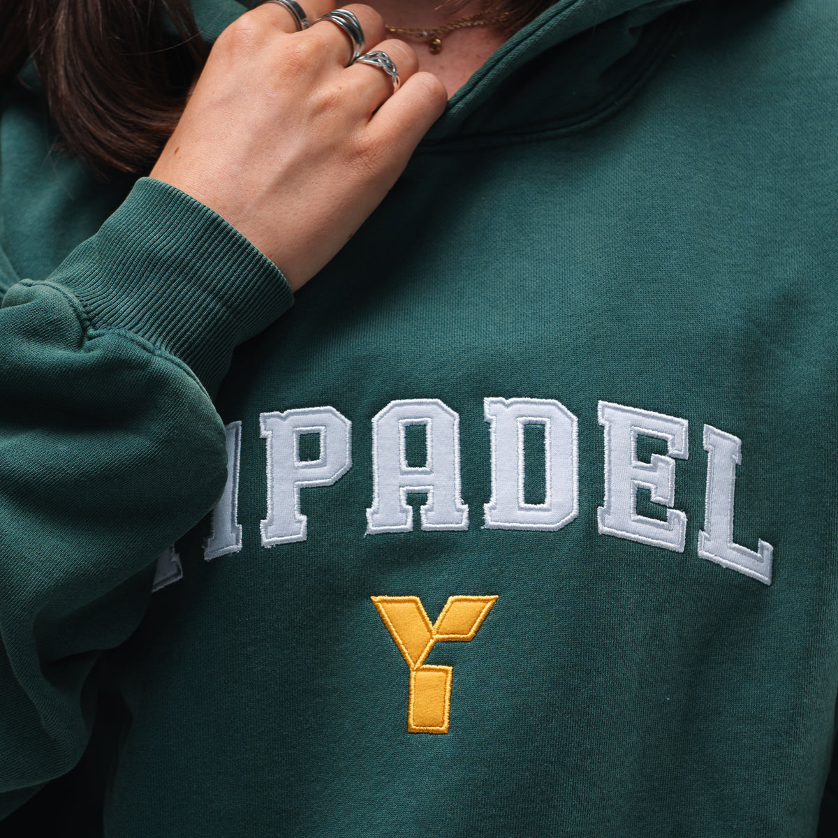 Oversized Y1 Padel College Hood Stonewash Green