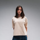 Women's Oversized Stonewash White Logo Tee