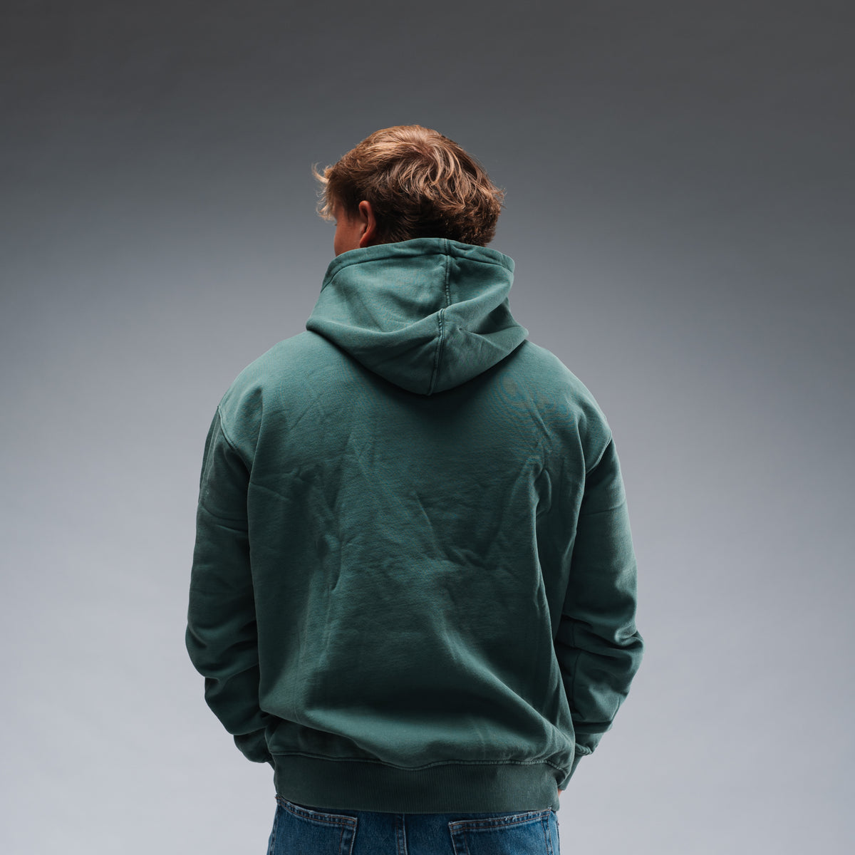 Oversized Stonewash Green Logo Hood