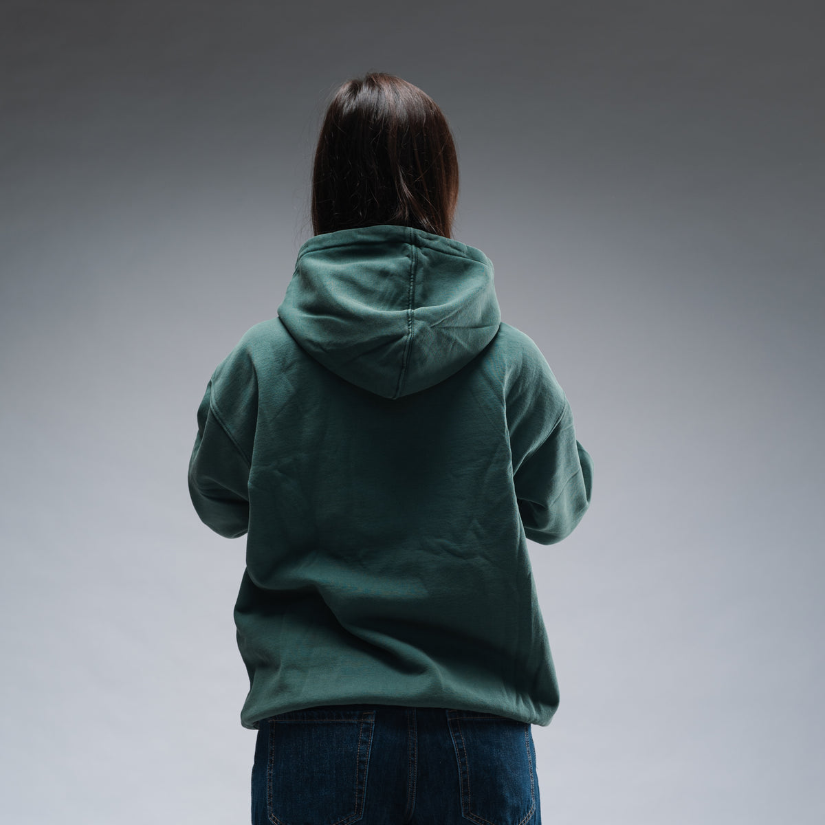 Oversized Stonewash Green Logo Hood