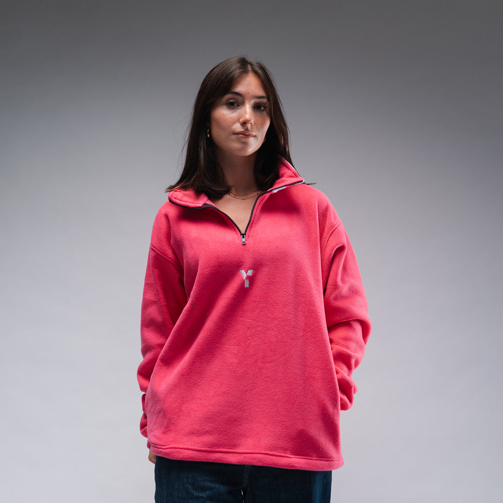 Oversized Pink Logo Retro Zip