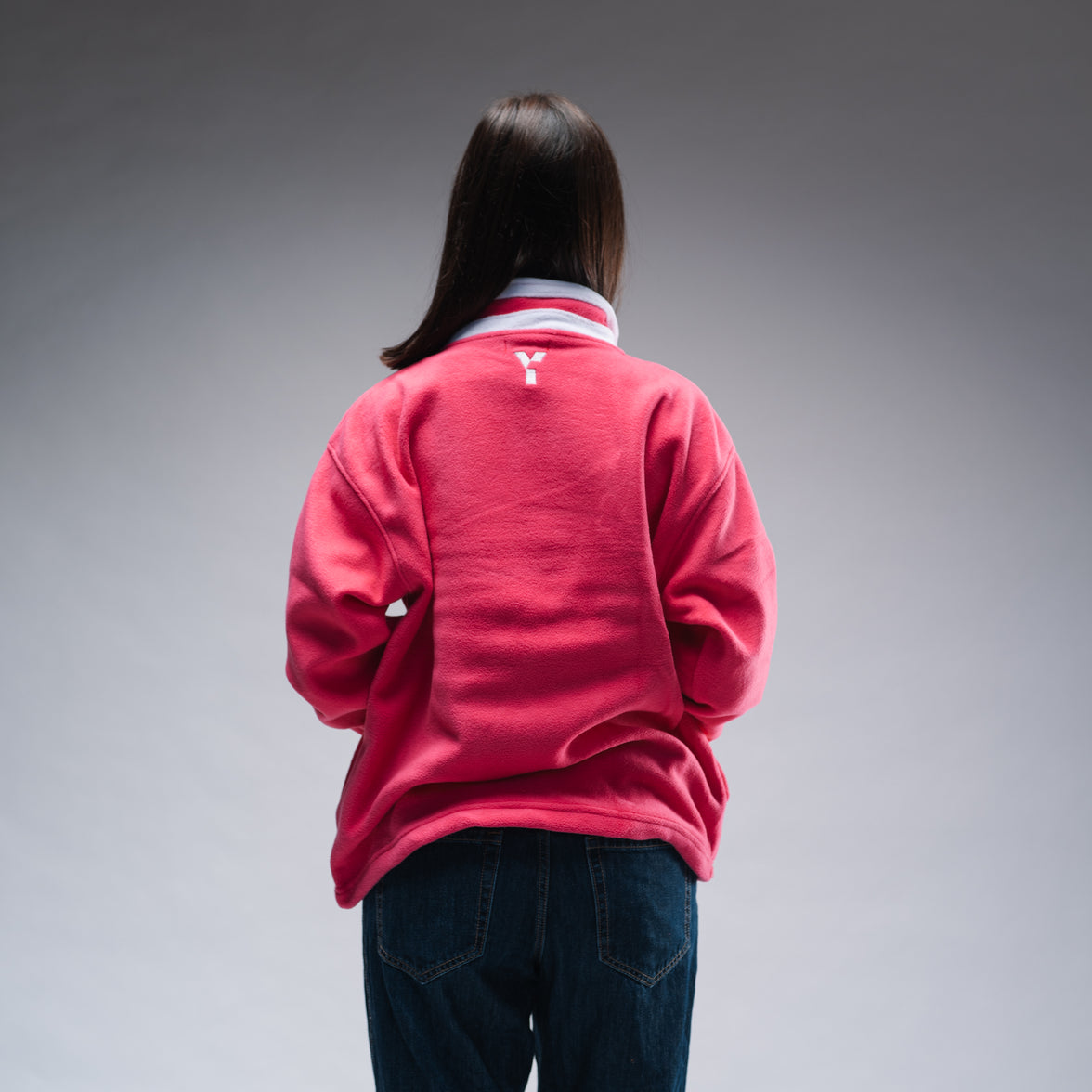 Oversized Pink Logo Retro Zip