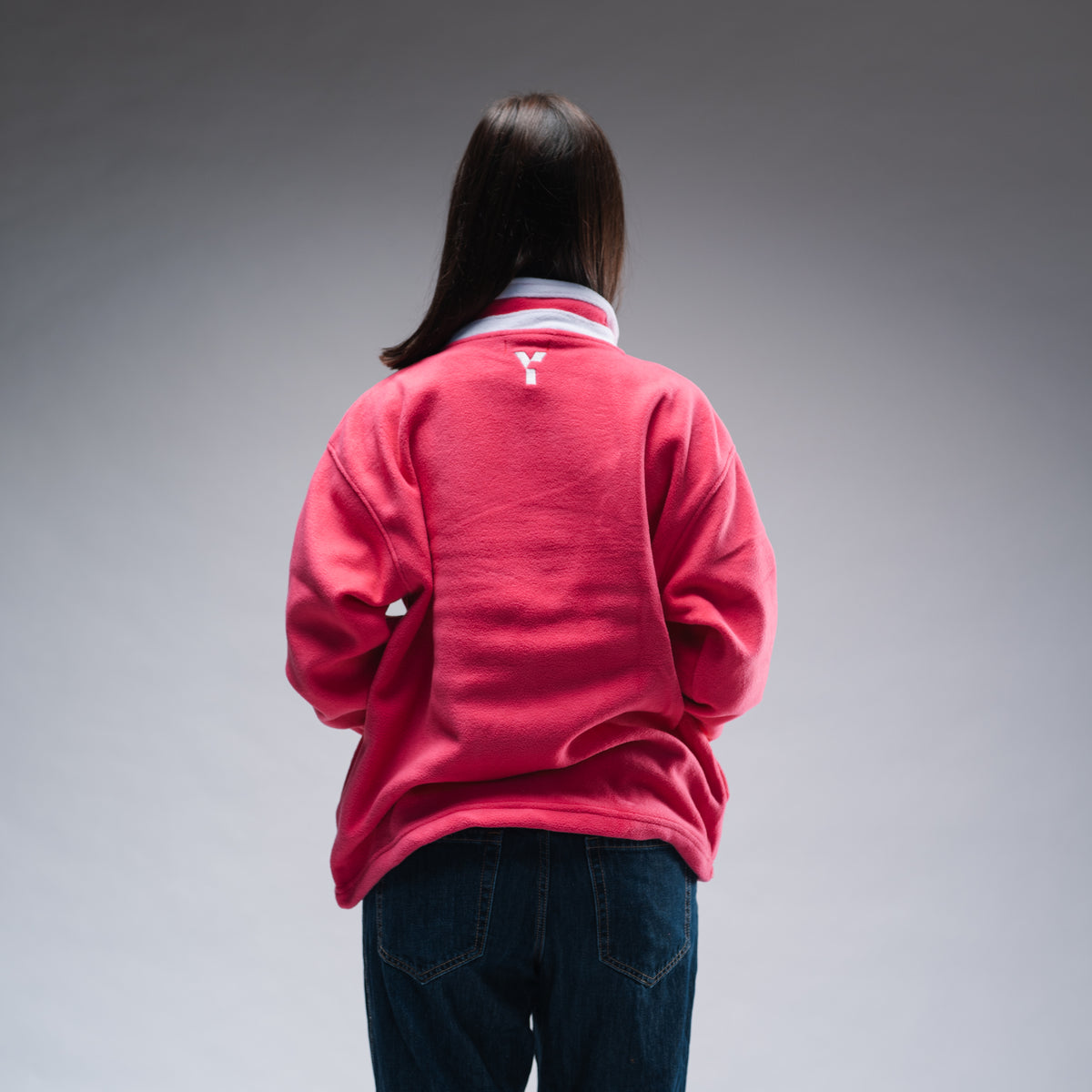 Oversized Pink Logo Retro Zip