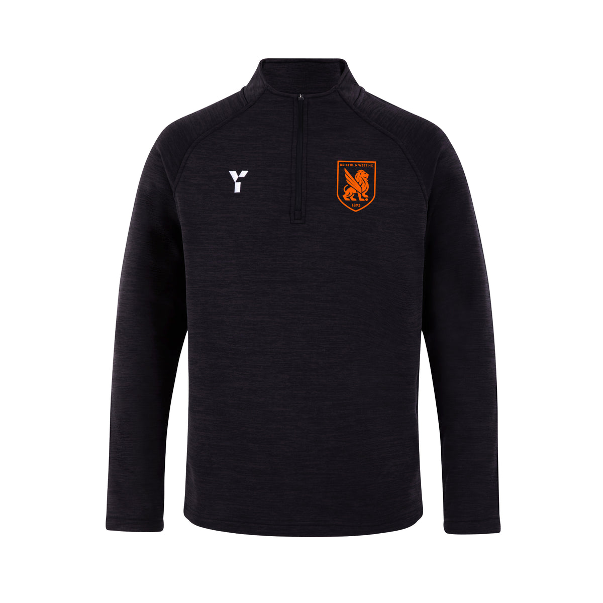 Bristol & West HC - Fugi Quarter Zip Unisex Black Melange club teamwear by Y1