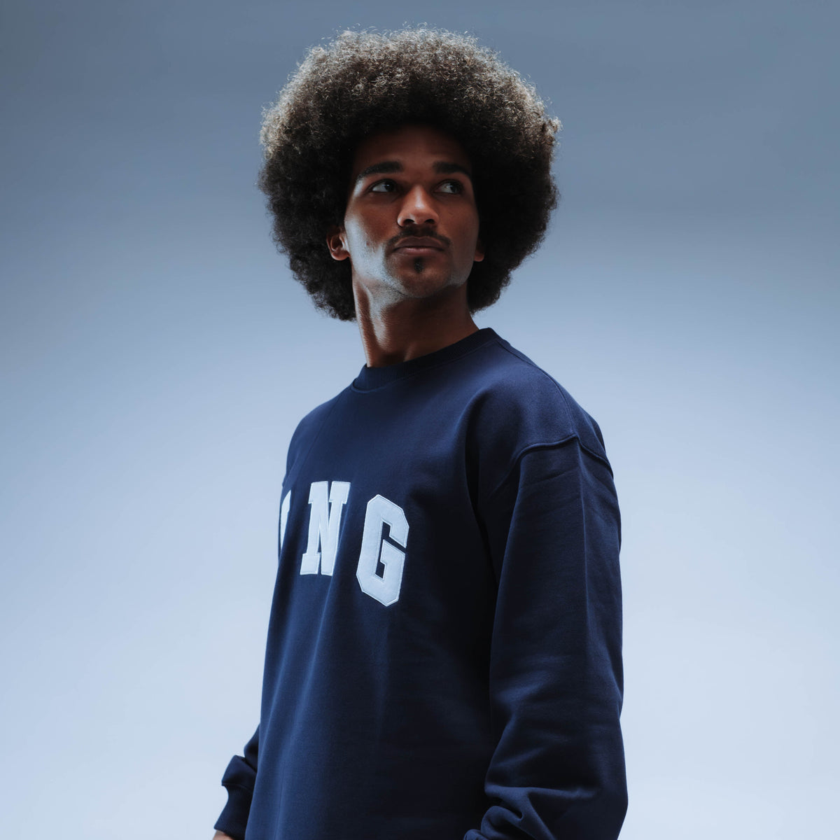 YNG Boxy Sweater Unisex (Navy) by Y1 - view 2