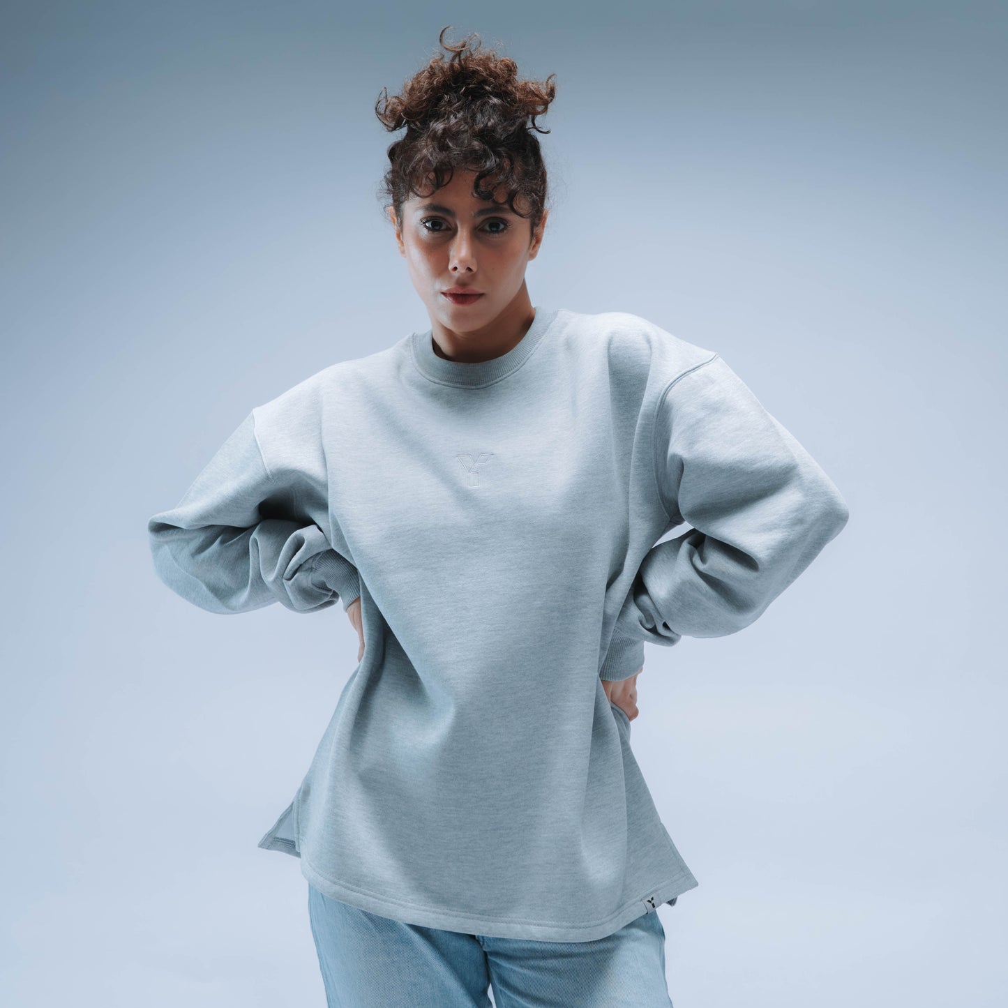 BF25 Invisible Y Boxy Sweater Unisex (Heather Grey)