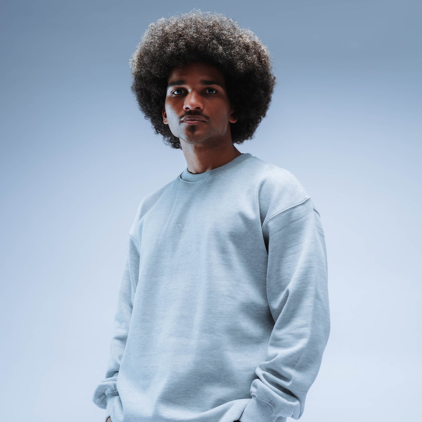 BF25 Invisible Y Boxy Sweater Unisex (Heather Grey)