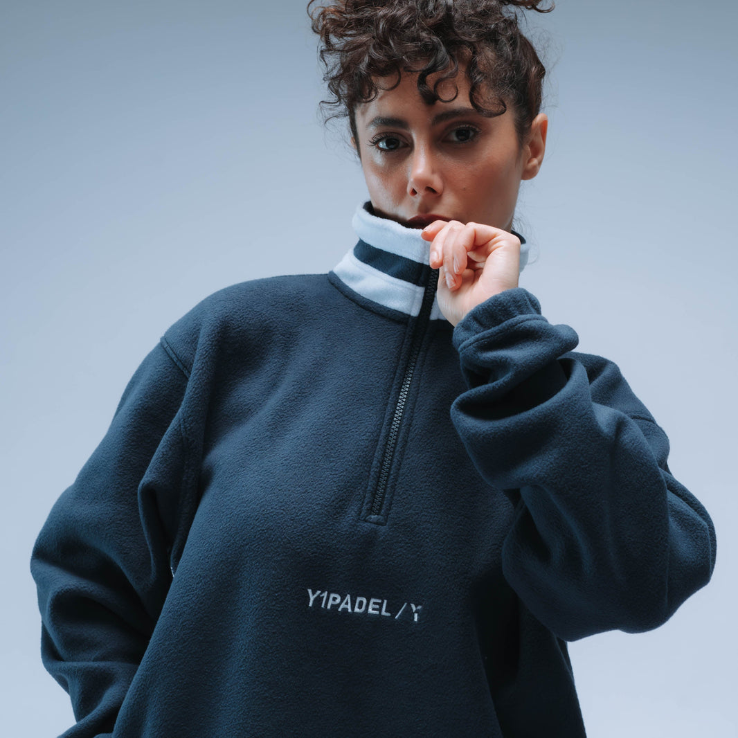Y1 Padel Boxy Premium Retro Fleece Unisex (Navy/White)