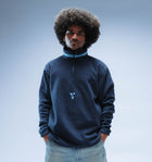 Y Logo Boxy Premium Retro Fleece Unisex (Navy/Baby Blue)