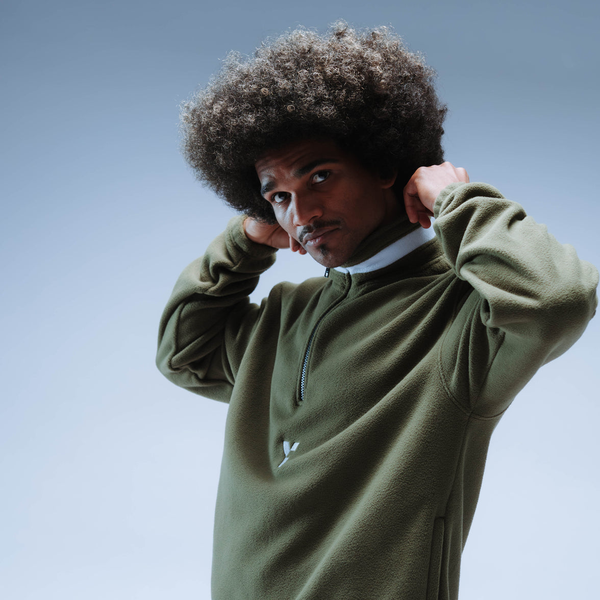BF25 Y Logo Boxy Premium Retro Fleece Unisex (Army Green/White)