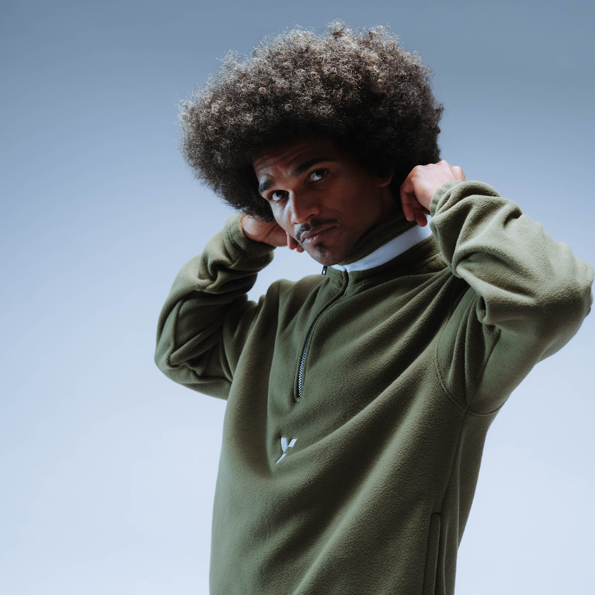 Y Logo Boxy Premium Retro Fleece Unisex (Army Green/White)
