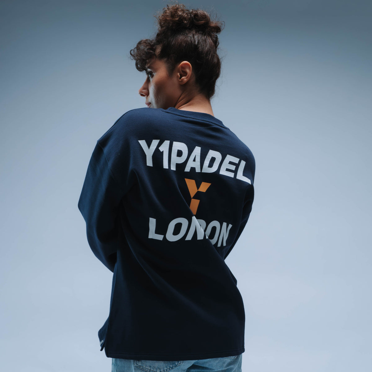 Y1 Padel London Boxy Sweater Unisex (Navy)