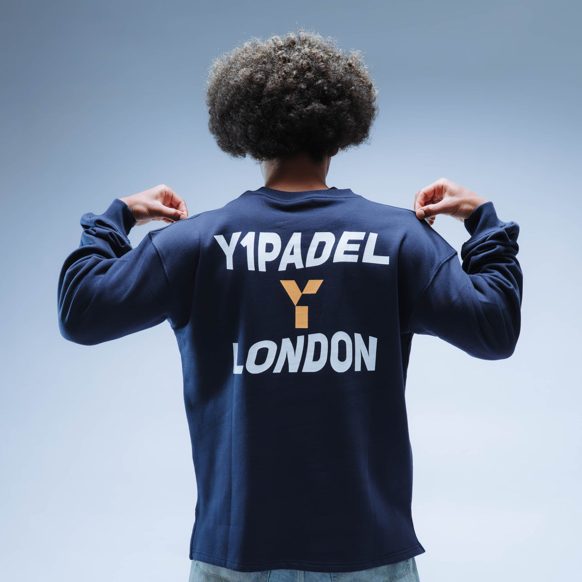 Y1 Padel London Boxy Sweater Unisex (Navy)