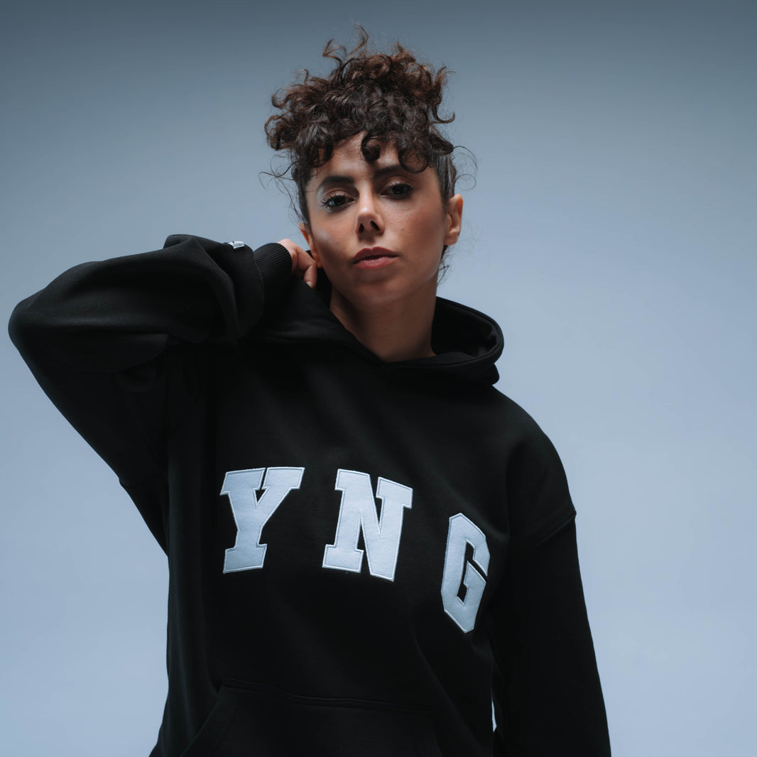 YNG Relaxed Fit Hoody Unisex (Black)