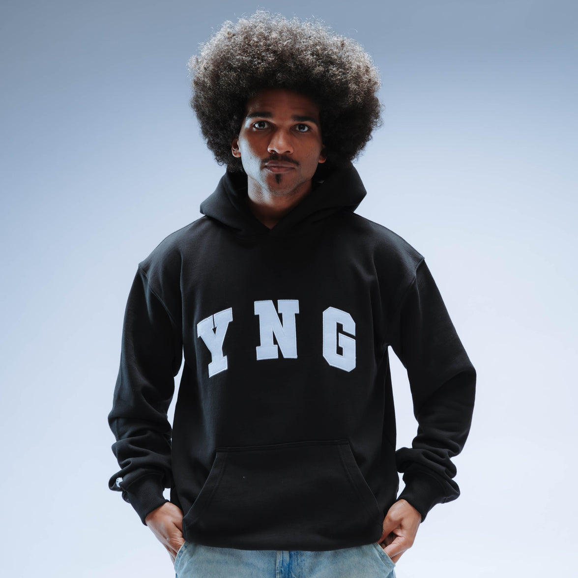YNG Relaxed Fit Hoody Unisex (Black)