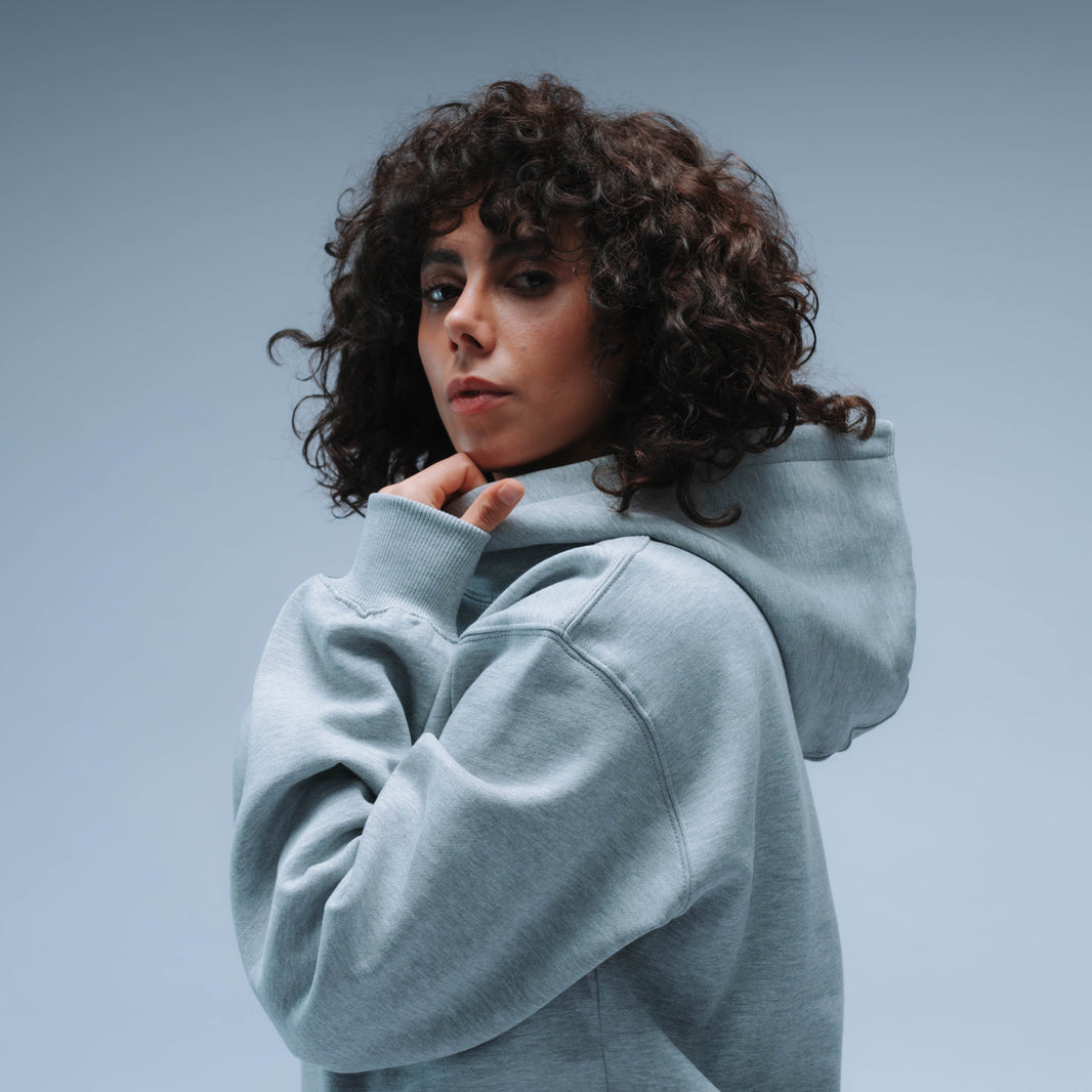 Invisible Y Relaxed Fit Hoody Unisex (Heather Grey)