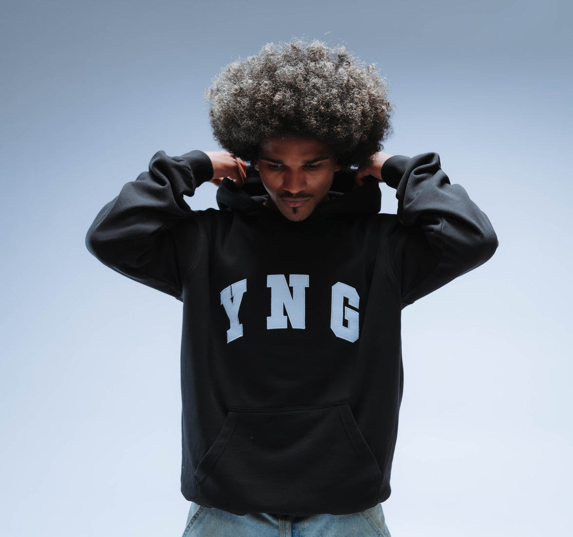 YNG Relaxed Fit Hoody Unisex (Black)