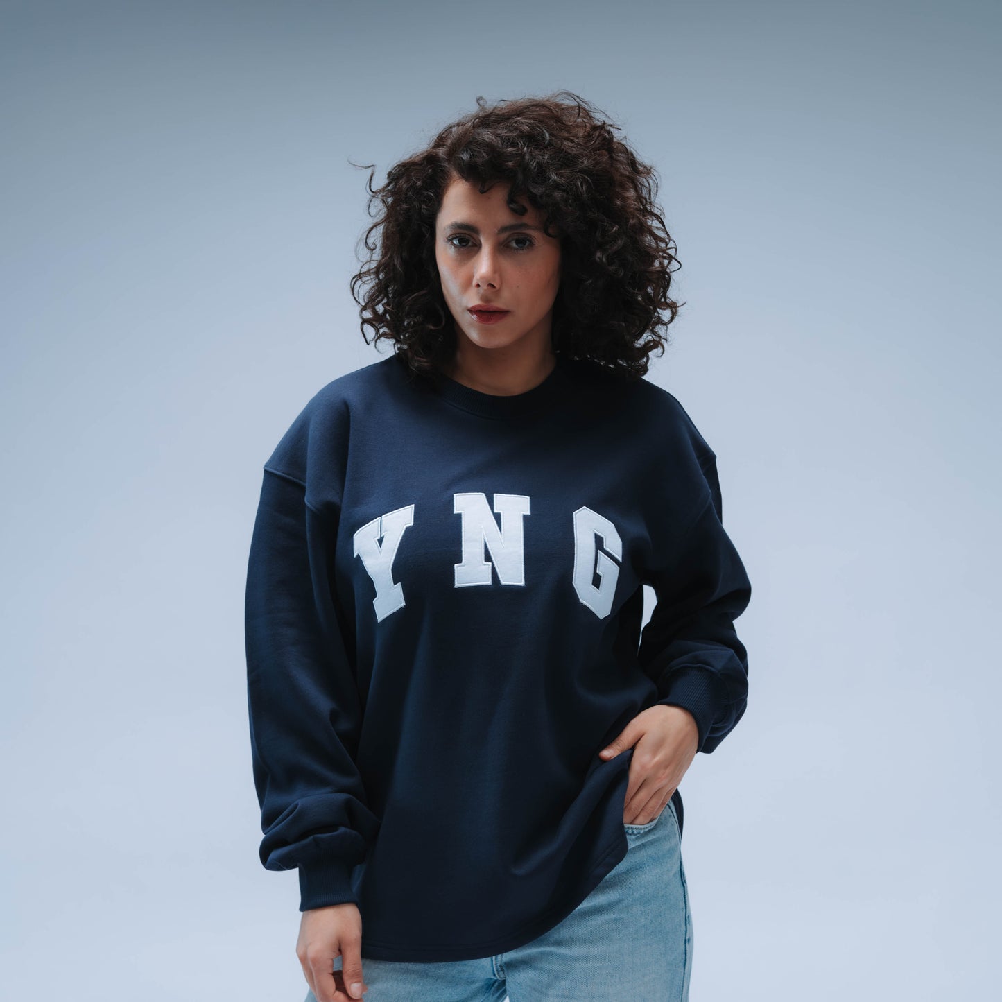 BF25 YNG Boxy Sweater Unisex (Navy)