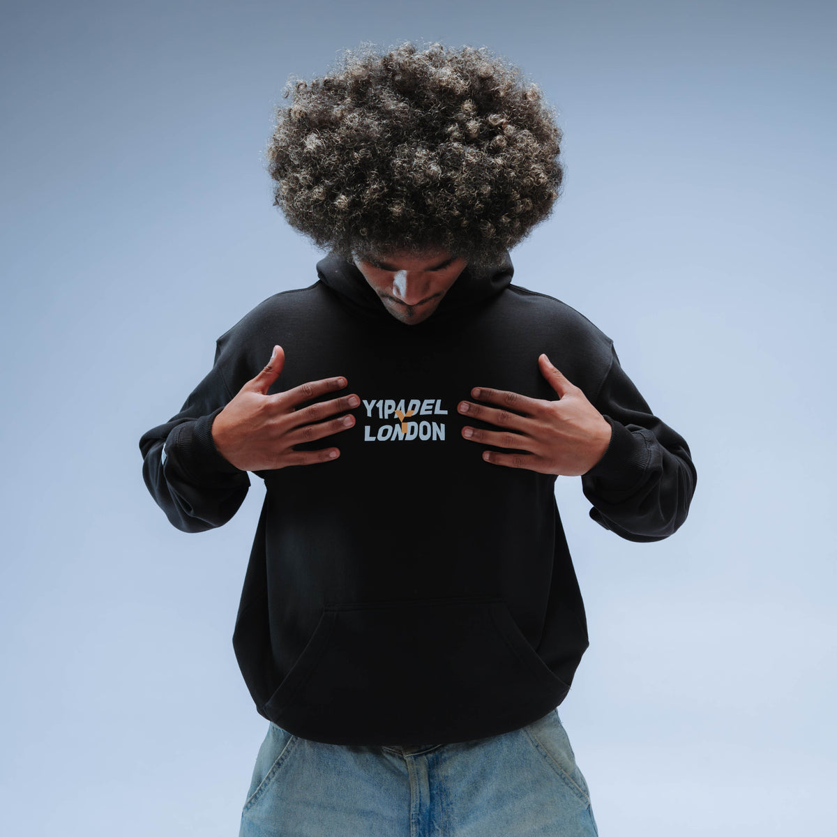 Y1 Padel London Relaxed Fit Hoody Unisex (Washed Black)