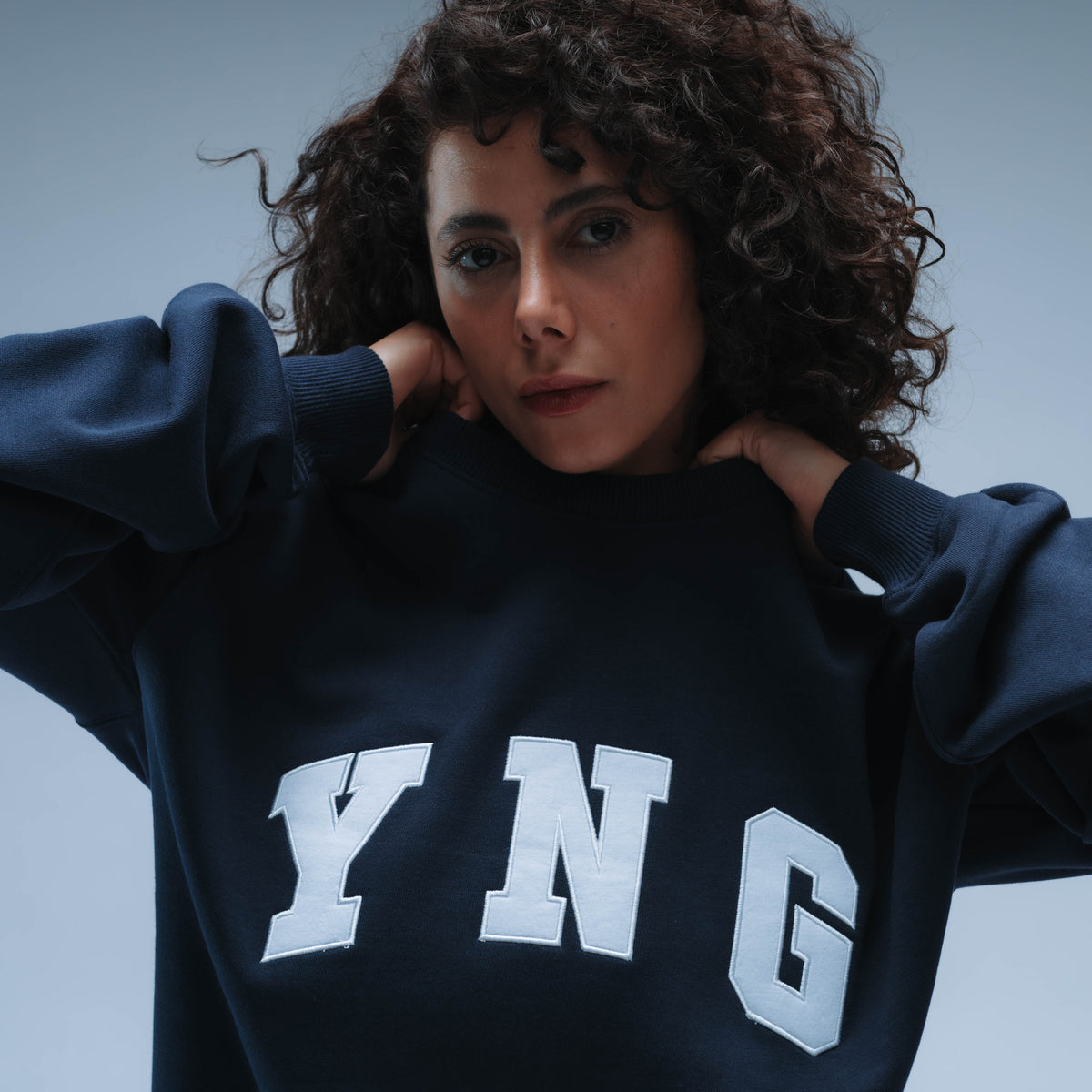 YNG Boxy Sweater Unisex (Navy) by Y1 - view 7