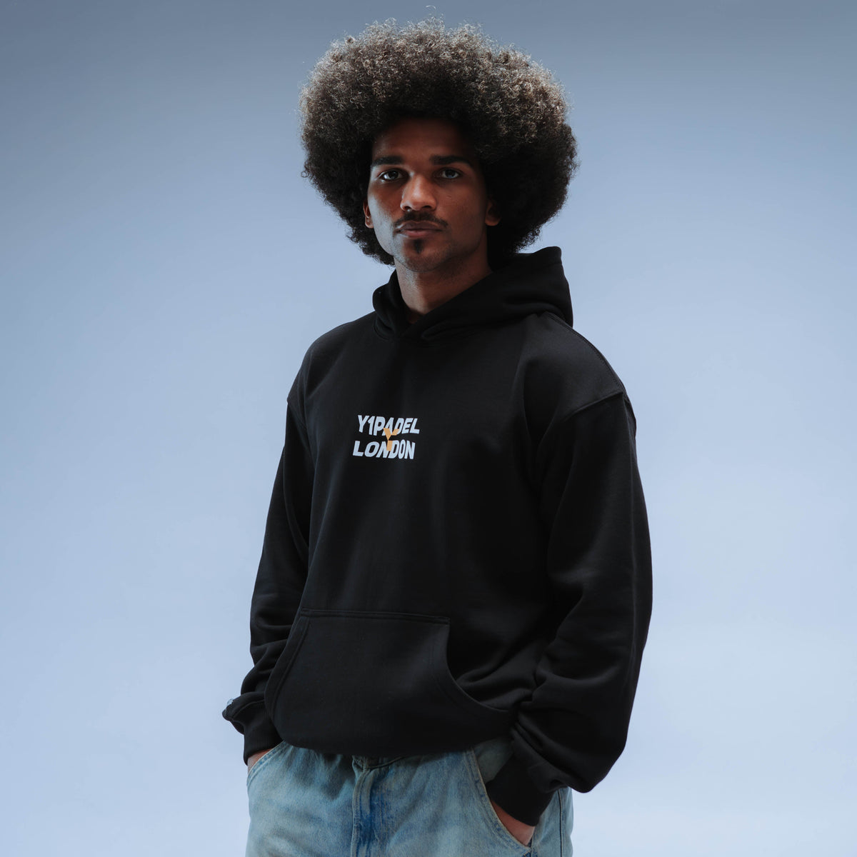 Y1 Padel London Relaxed Fit Hoody Unisex (Washed Black)