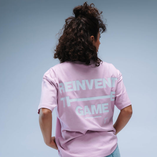 Y1 Padel Reinvent The Game Boxy Tee Short Sleeve Unisex (Pink)