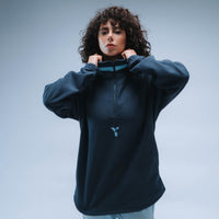 Y Logo Boxy Premium Retro Fleece Unisex (Navy/Baby Blue)
