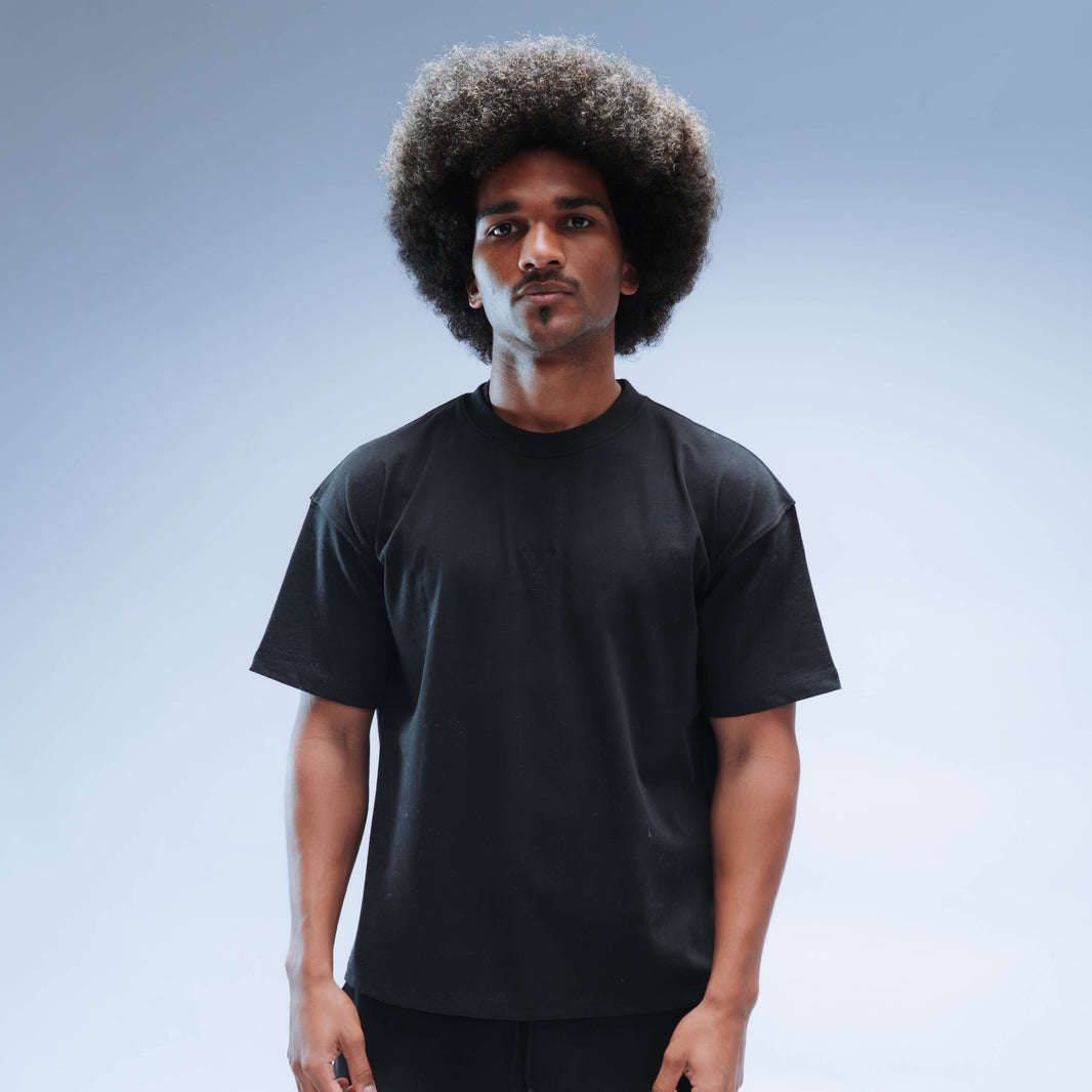 Invisible Y Boxy Tee Short Sleeve Unisex (Black)