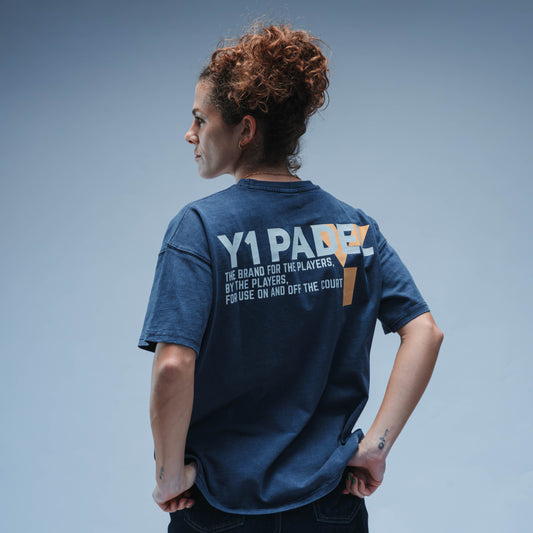 Y1 Padel Club Boxy Tee Short Sleeve Unisex (Washed Navy)