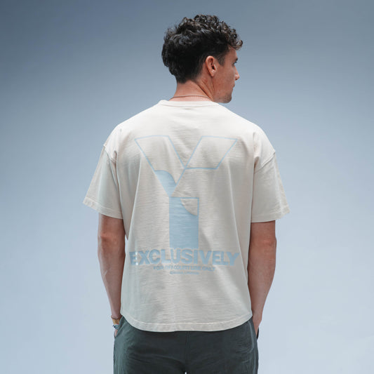 Y1 Padel Exclusively Boxy Tee Short Sleeve Unisex (Washed Cream)