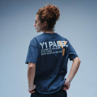 Y1 Padel Club Boxy Tee Short Sleeve Unisex (Washed Navy)