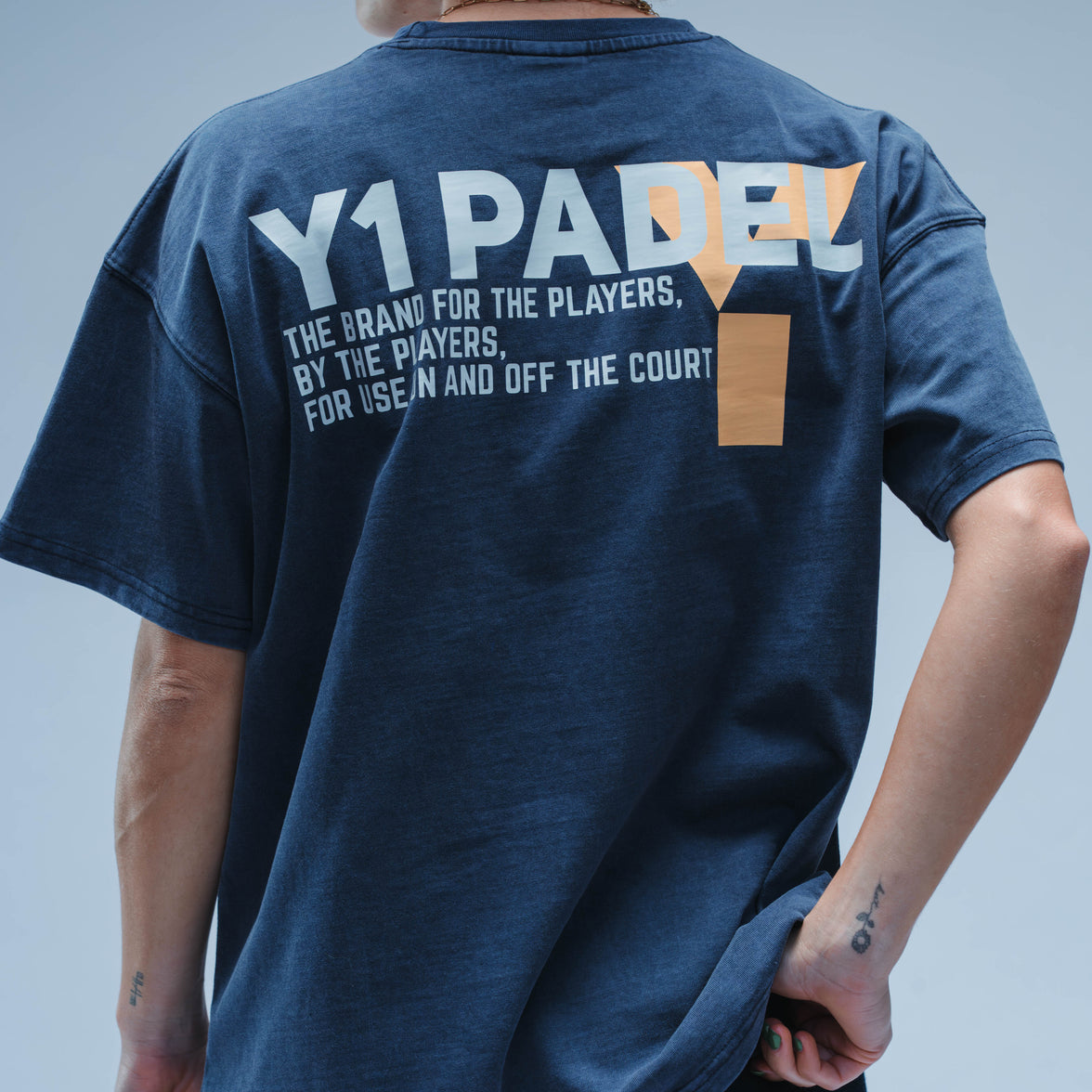 Y1 Padel Club Boxy Tee Short Sleeve Unisex (Washed Navy)