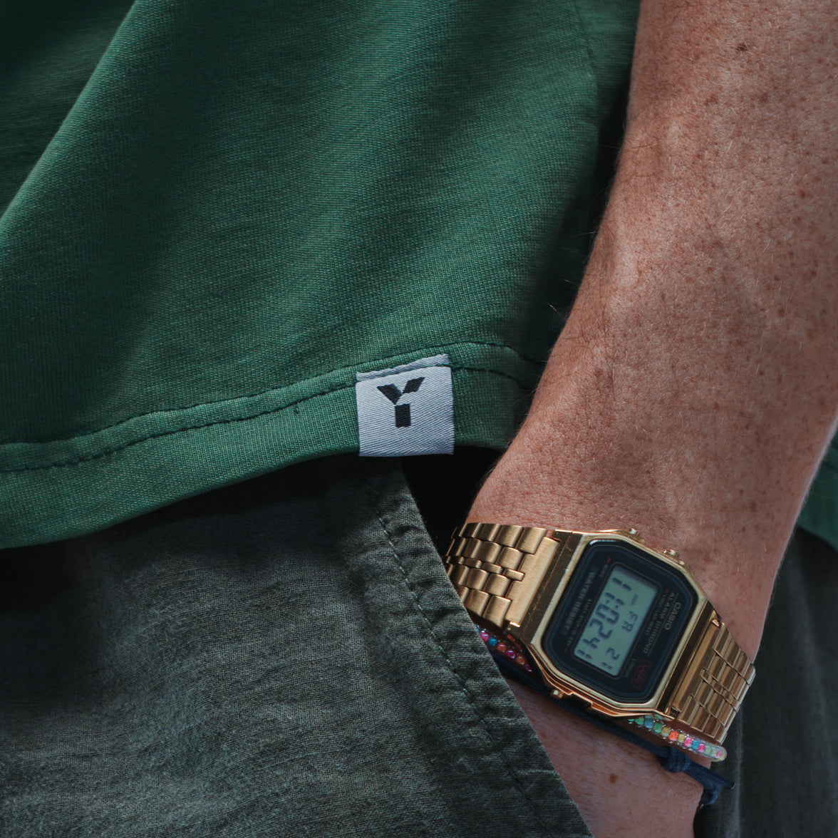Invisible Y Boxy Tee Short Sleeve Unisex (Washed Green)