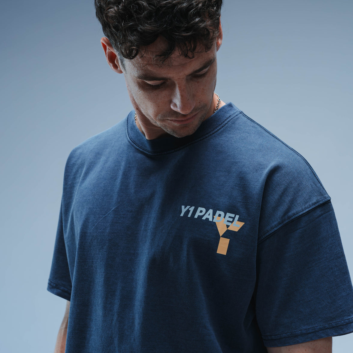 Y1 Padel Club Boxy Tee Short Sleeve Unisex (Washed Navy)