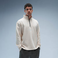 Y1 Padel Exclusively Boxy Cotton Quarter Zip Unisex (Washed Cream)