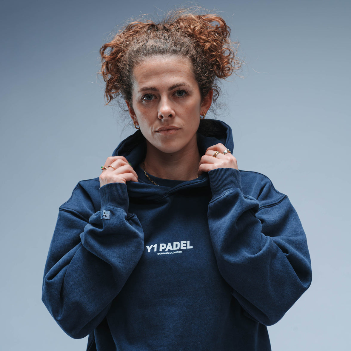 Y1 Padel Reinvent The Game Relaxed Fit Hoody Unisex (Washed Navy)