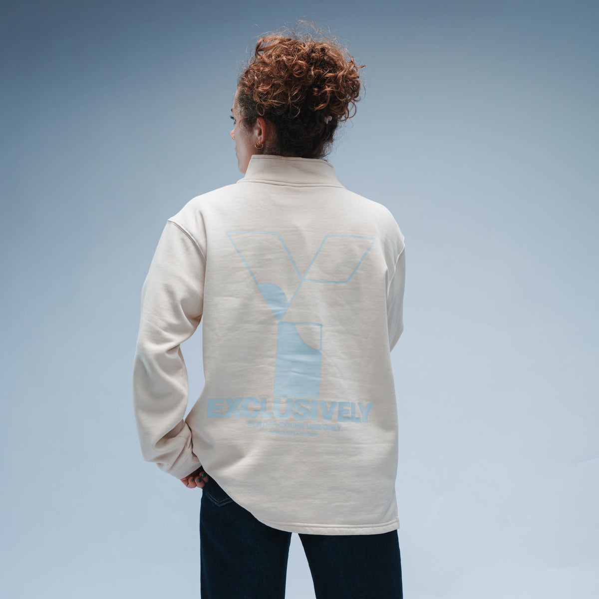 Y1 Padel Exclusively Boxy Cotton 1/4 Zip Unisex (Washed Cream)