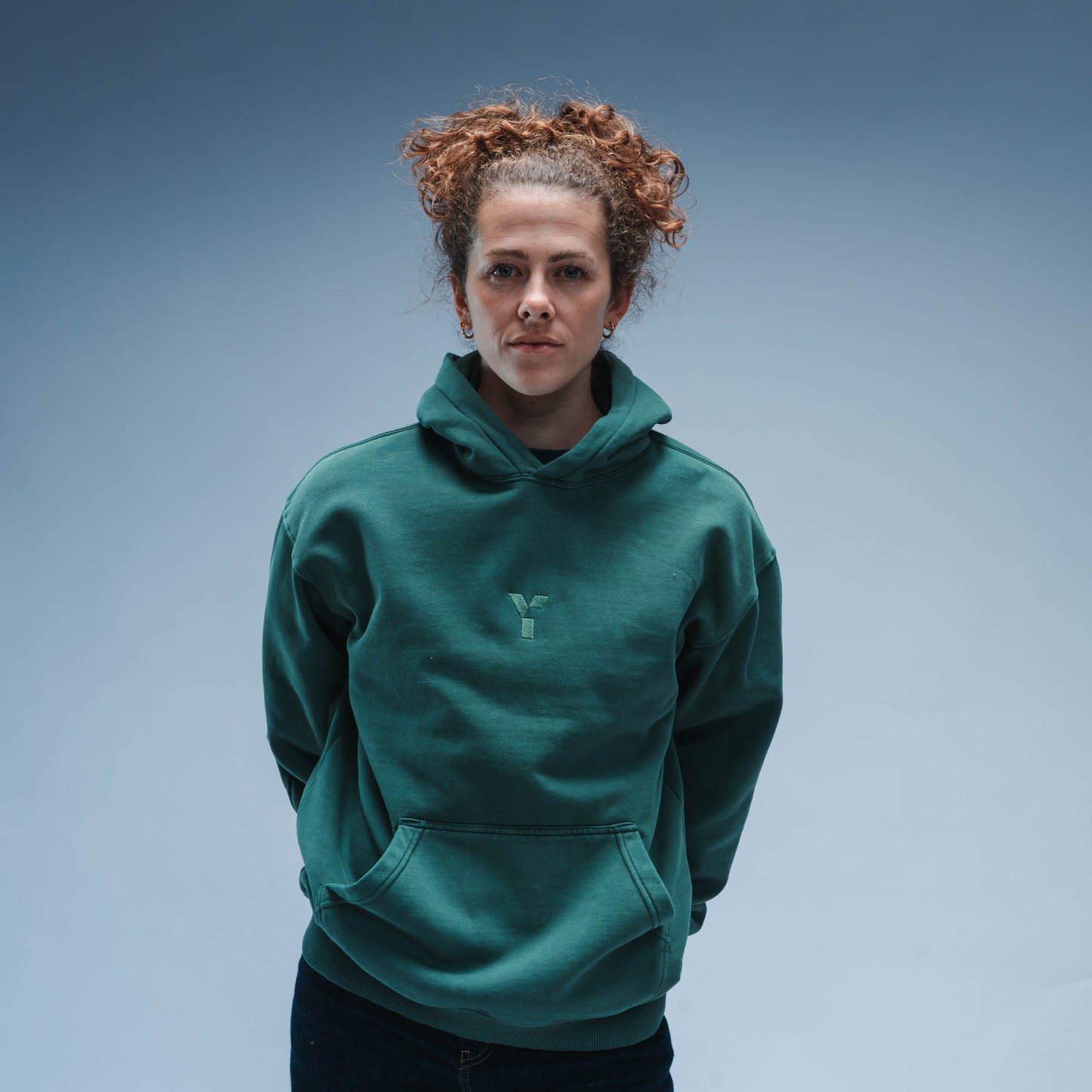 BF25 Invisible Y Relaxed Fit Hoody Unisex (Washed Forest Green)