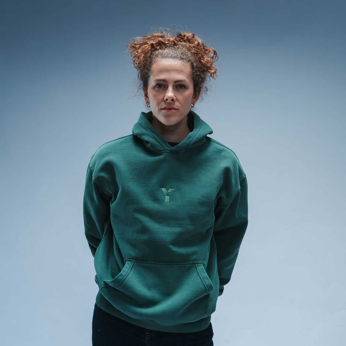 Invisible Y Relaxed Fit Hoody Unisex (Washed Forest Green)