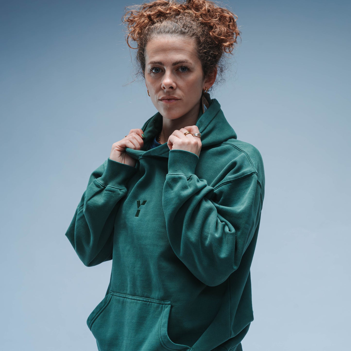 BF25 Invisible Y Relaxed Fit Hoody Unisex (Washed Forest Green)