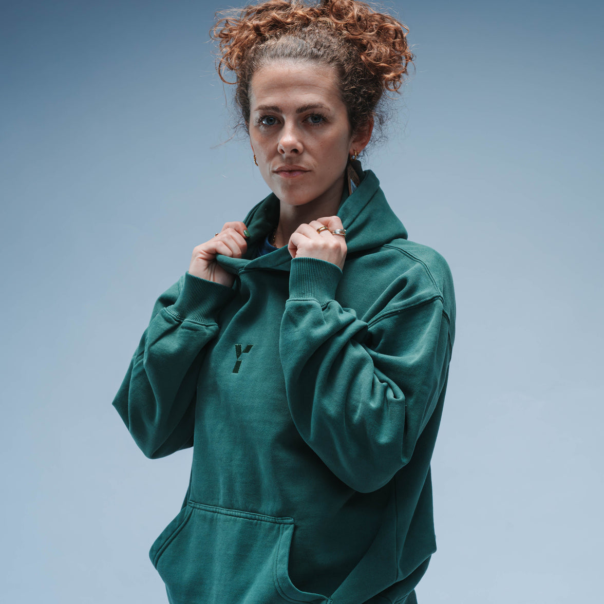Invisible Y Relaxed Fit Hoody Unisex (Washed Forest Green)