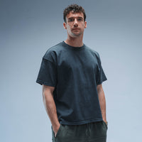 Woven Label Boxy Tee Short Sleeve Unisex (Washed Black)