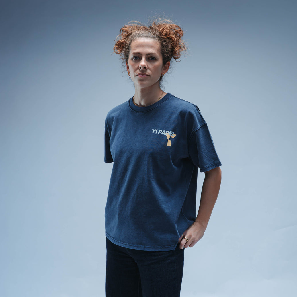 Y1 Padel Club Boxy Tee Short Sleeve Unisex (Washed Navy)