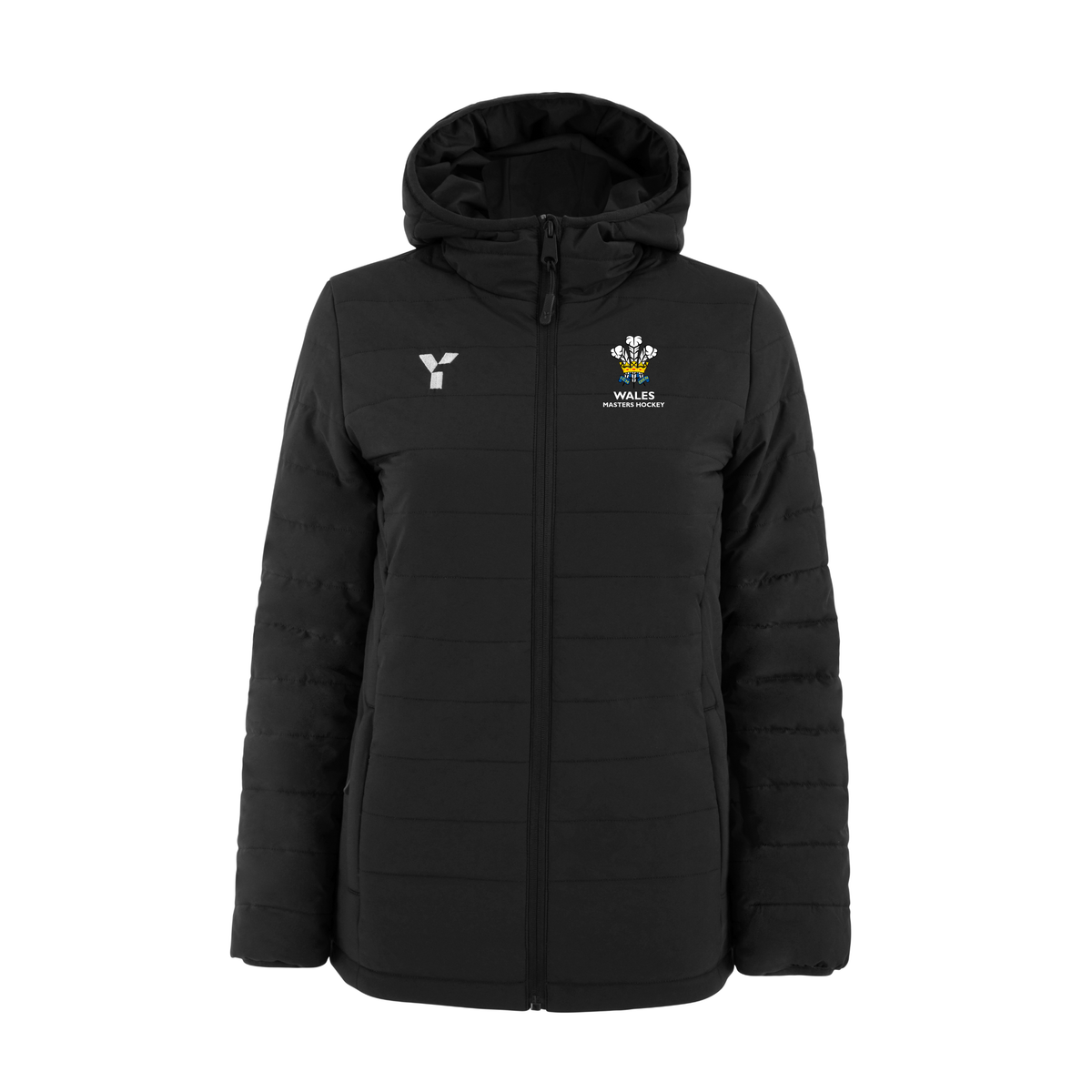 Wales Masters - Padded Jacket Unisex Black club teamwear by Y1