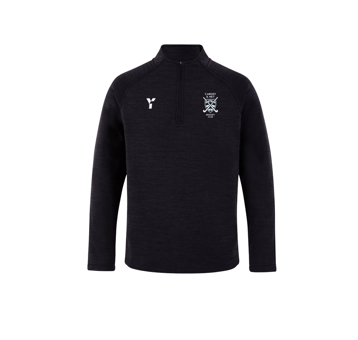 Cardiff & Met HC - Fugi Quarter Zip Unisex Black Melange