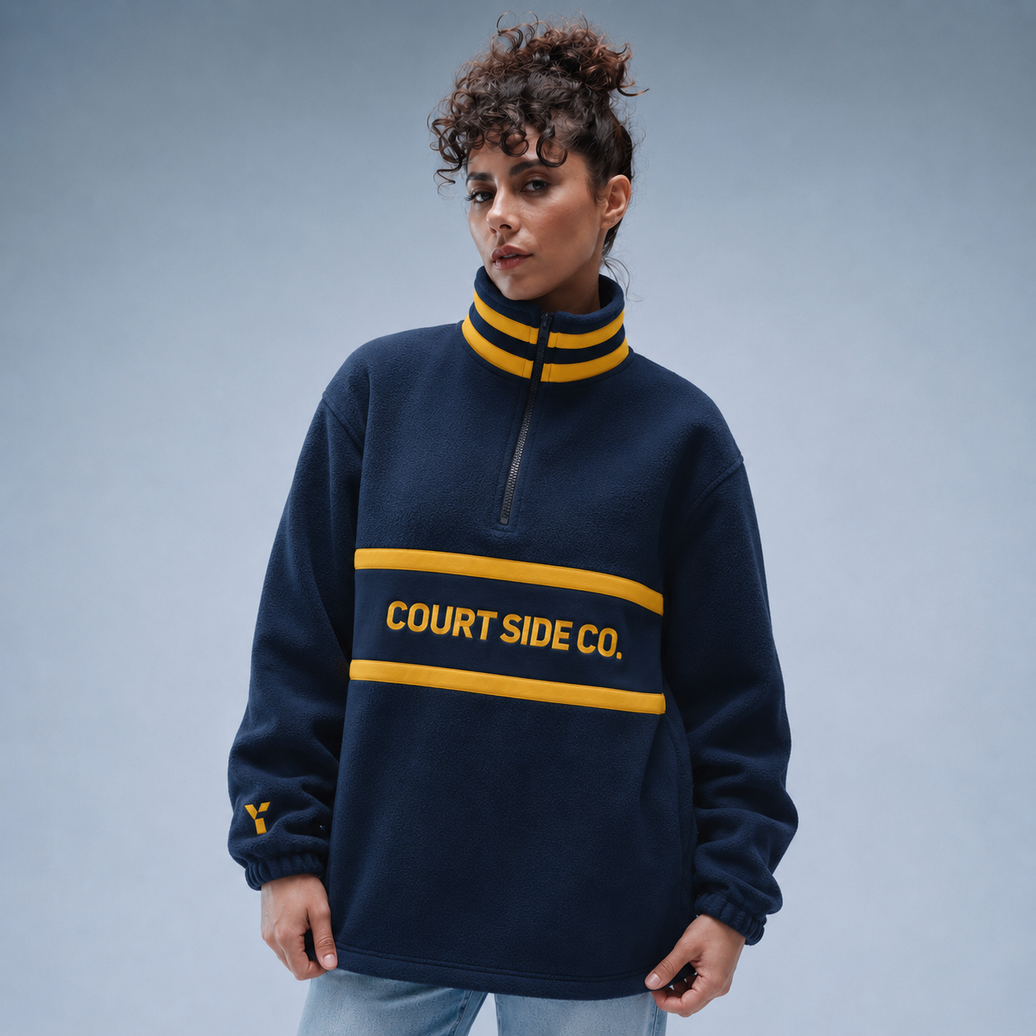 Courtside Co Fleece Stonewash Navy