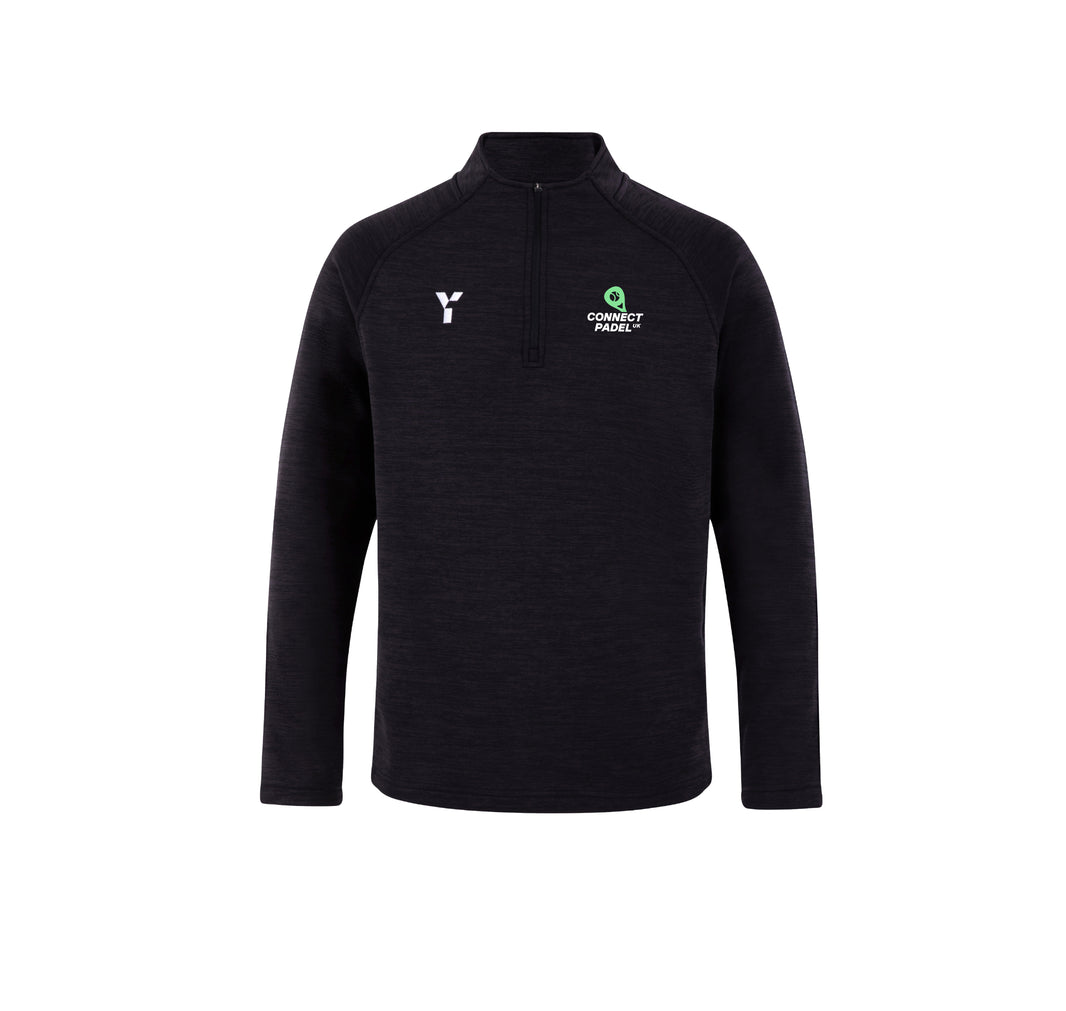 Connect Padel - Fugi Quarter Zip Unisex Black Melange club teamwear by Y1